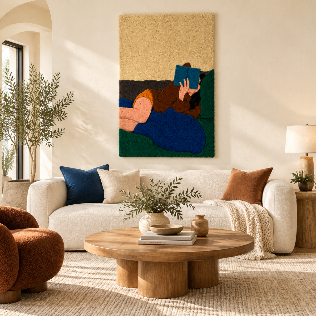 The Blue Book Afternoon — front-facing room scene