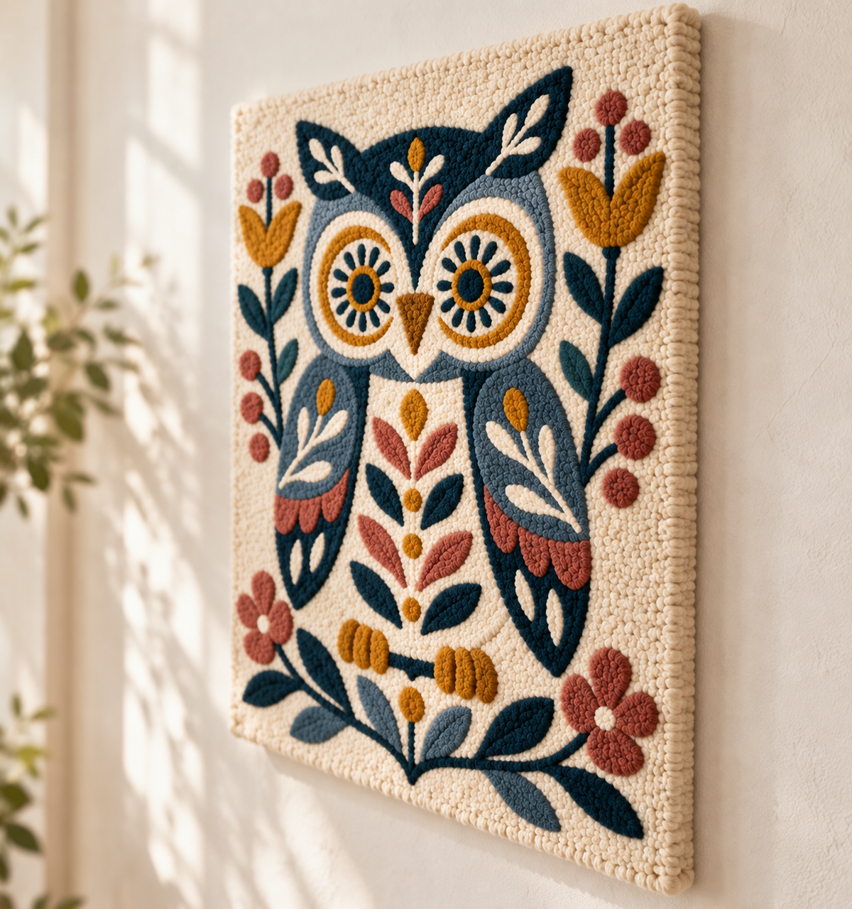 The Blue Meadow Owl — angled relief view