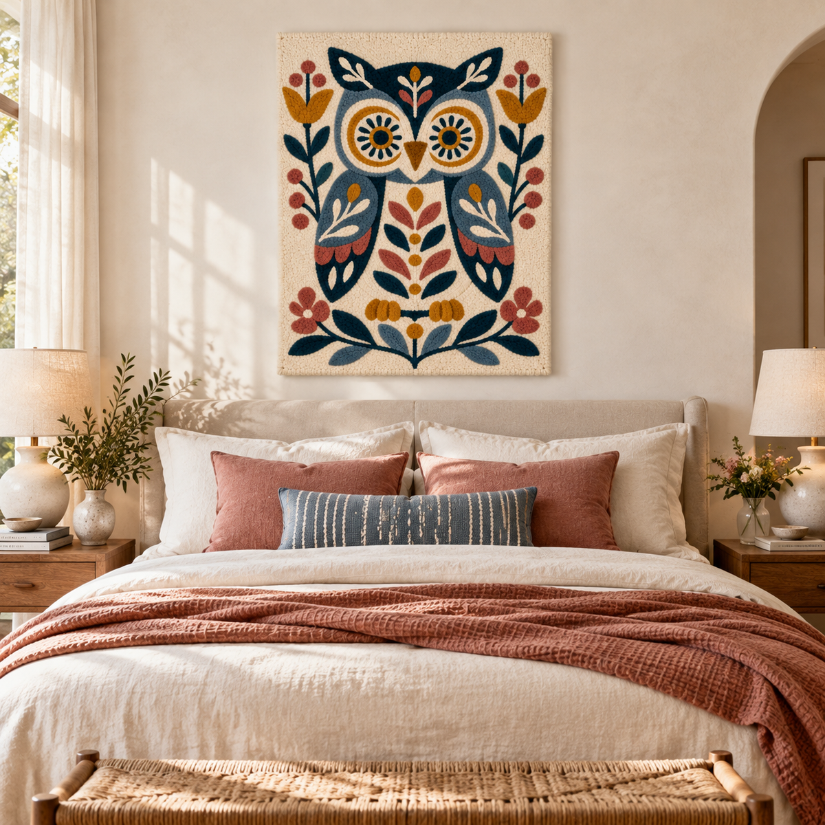 The Blue Meadow Owl — room setting 1
