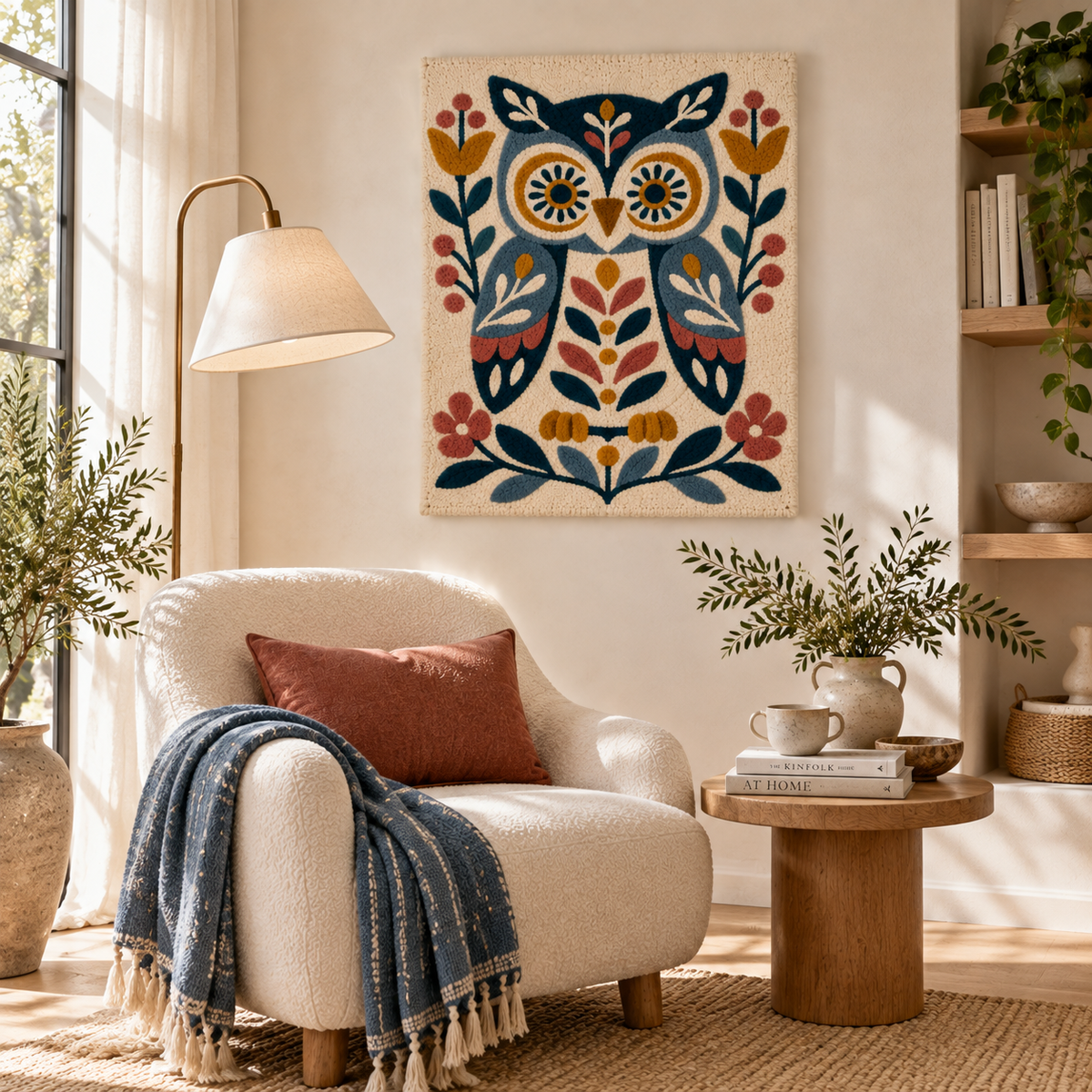 The Blue Meadow Owl — room setting 3