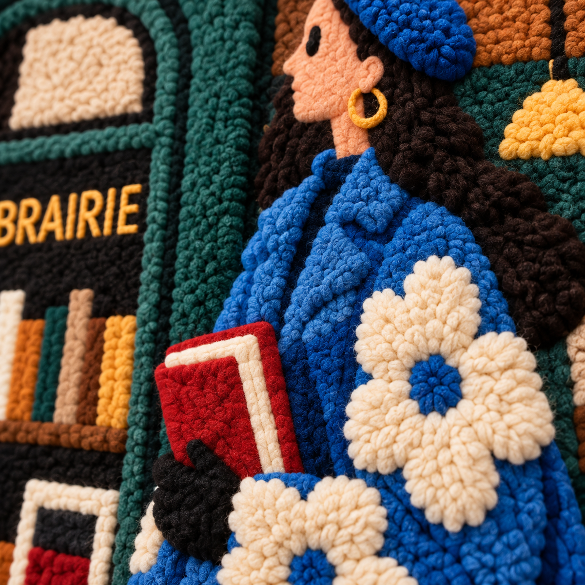 The Bookshop Companion — tufted wool texture detail