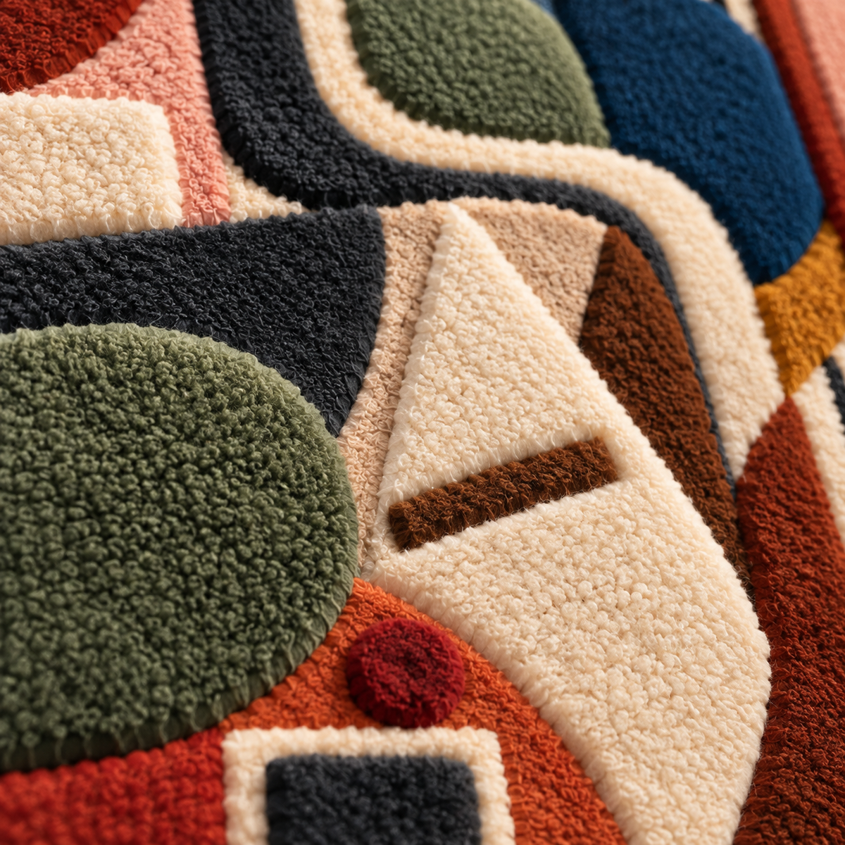 The Chromatic Arcade — tufted wool texture detail