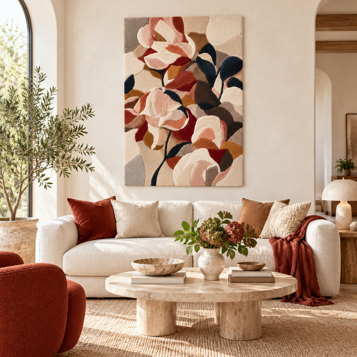 The Cinnamon Rose Stem — front-facing room scene