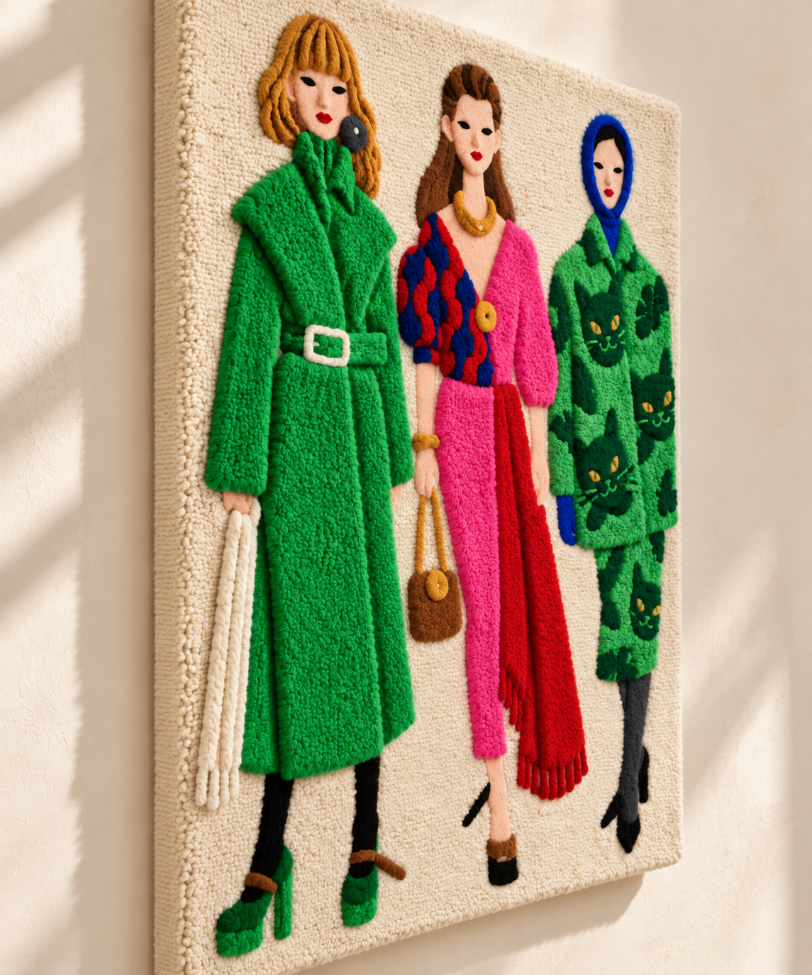 The Colorful City Trio — angled relief view