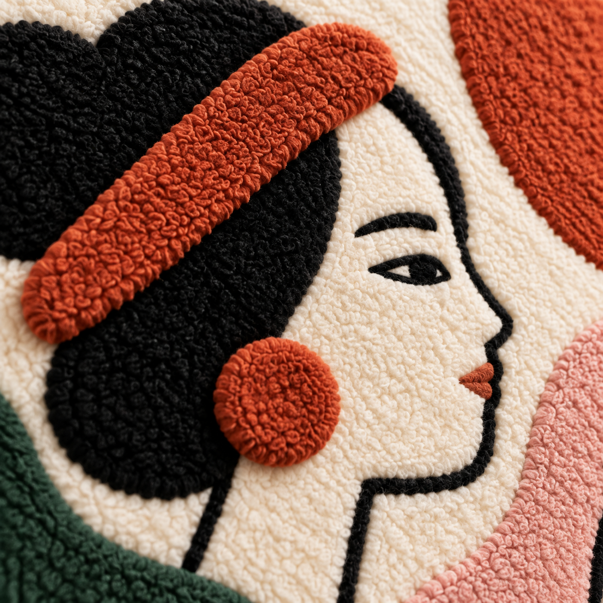 The Conversation Circle — tufted wool texture detail