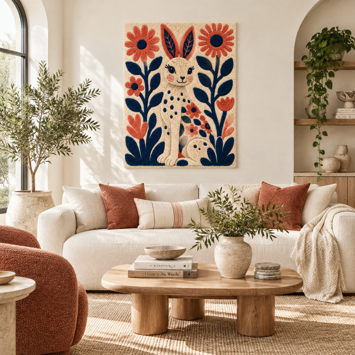The Coral Daisy Rabbit — front-facing room scene [room-front]