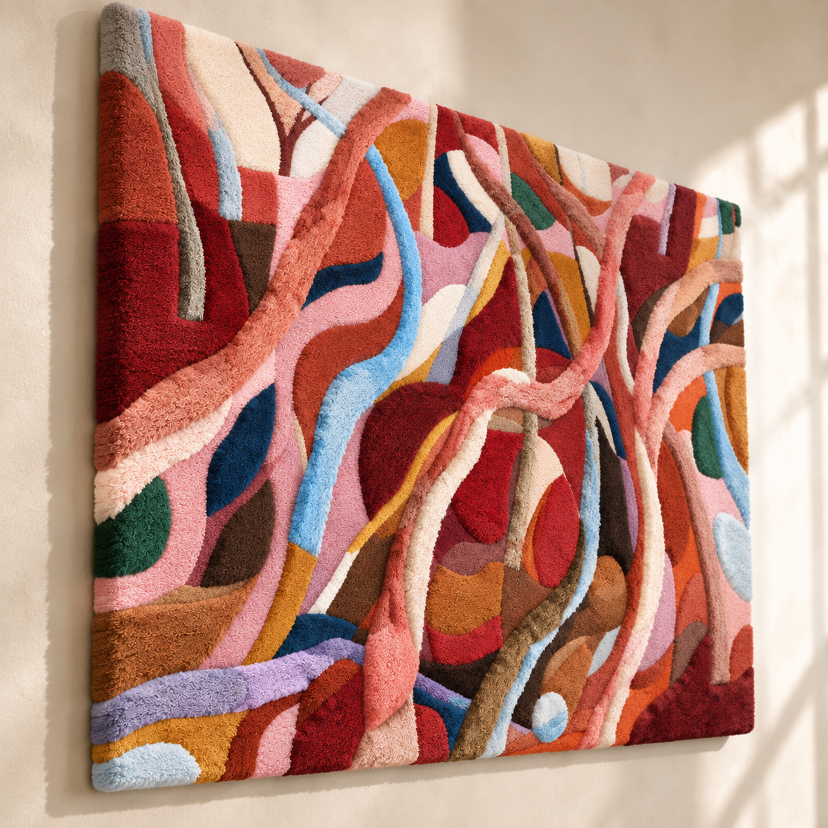 The Coral Ribbon Tangle — angled relief view