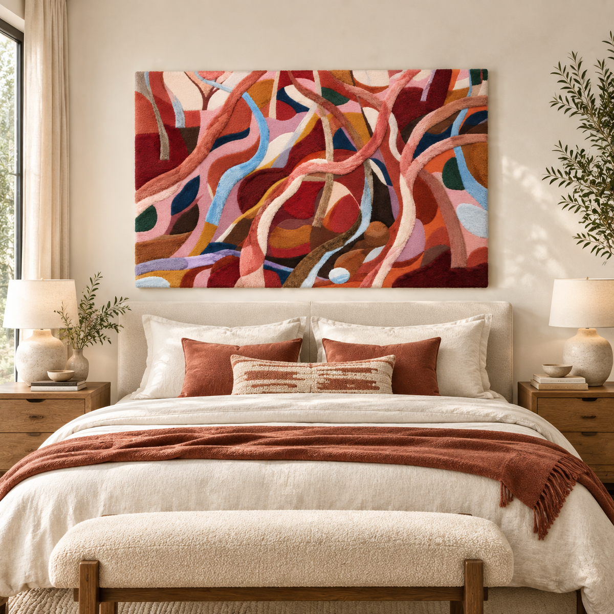 The Coral Ribbon Tangle — room setting 1