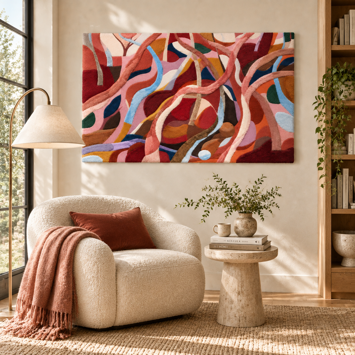 The Coral Ribbon Tangle — room setting 3