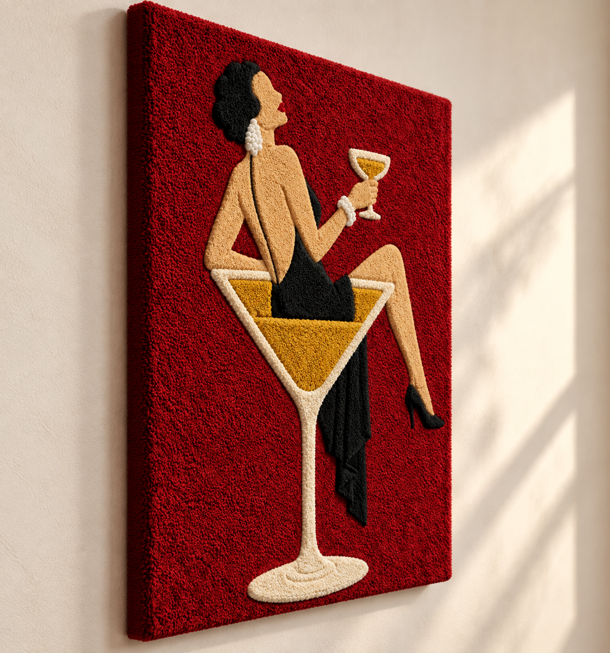 The Crimson Aperitif — angled relief view