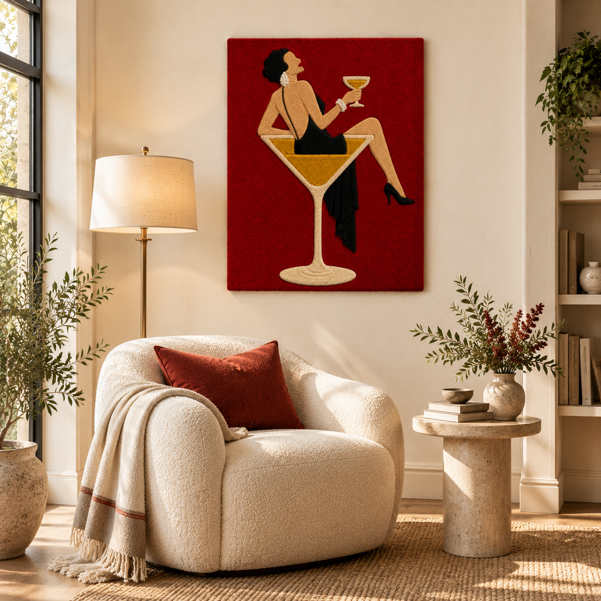 The Crimson Aperitif — room setting 1