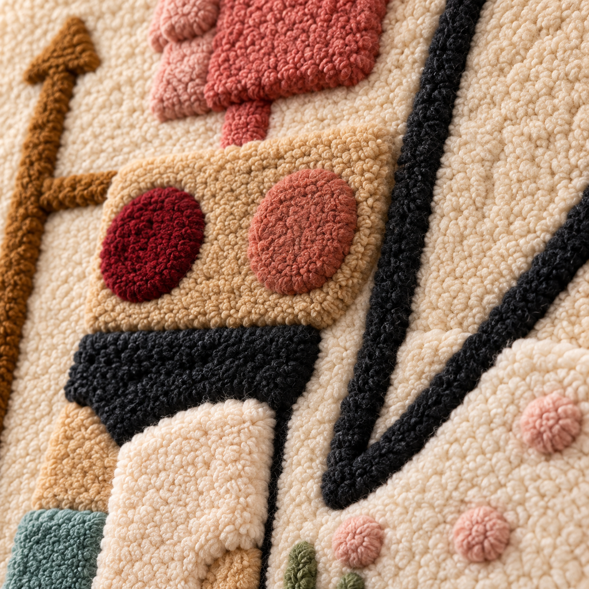 The Crowned Wanderer — tufted wool texture detail