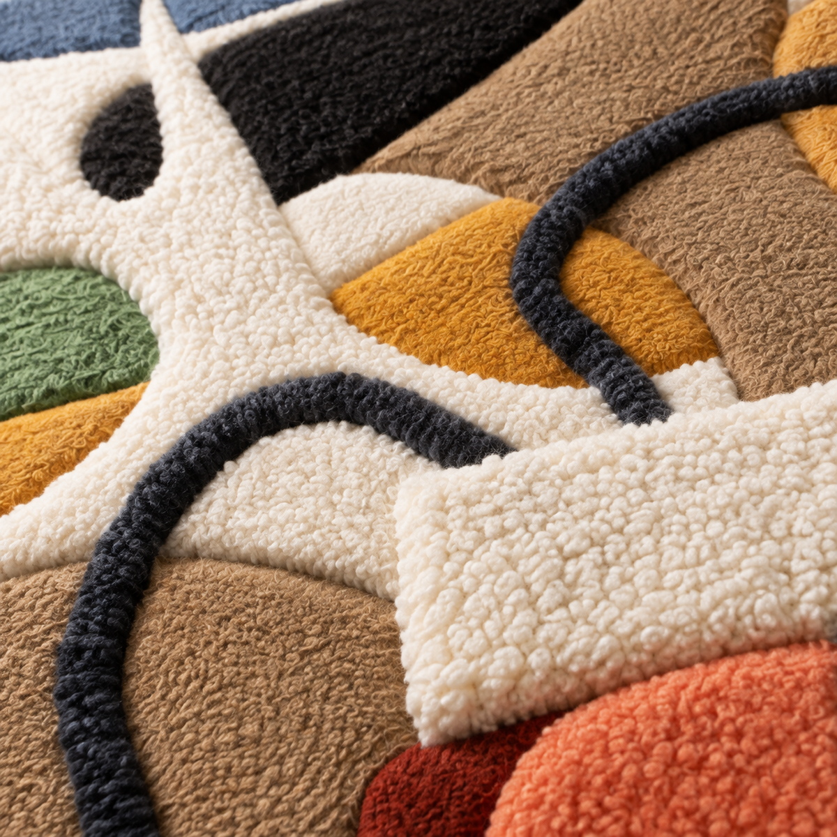 The Cubist Carafe — tufted wool texture detail
