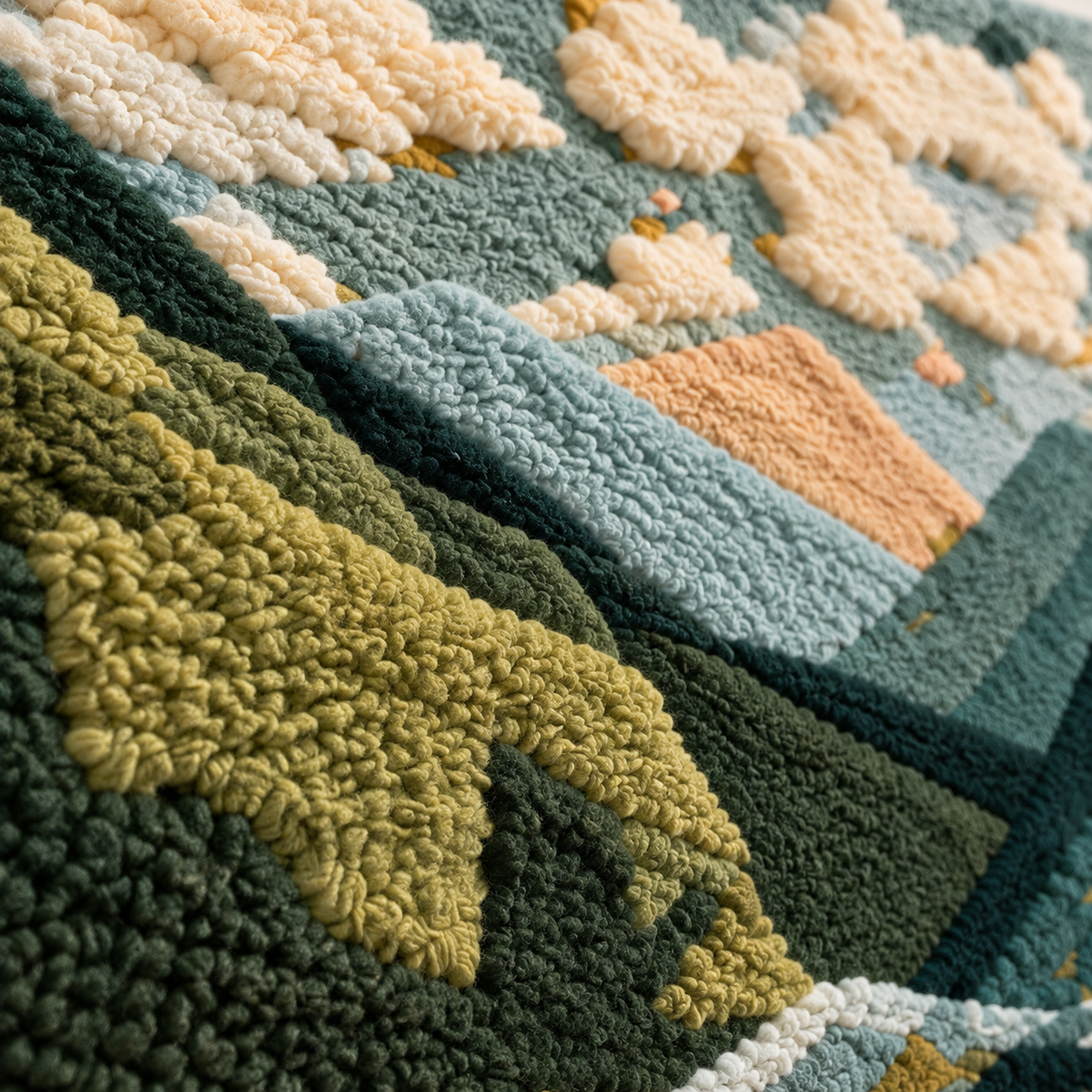 The Emerald Valley Retreat — tufted wool texture detail