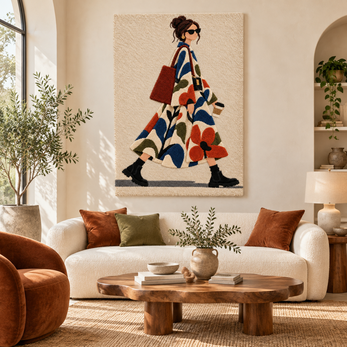 The Floral Coat Stroll — front-facing room scene [room-front]