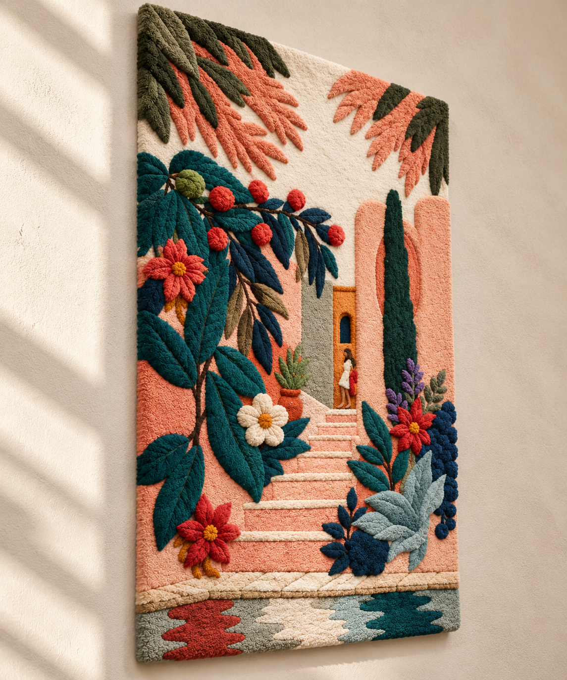 The Flowered Courtyard — angled relief view