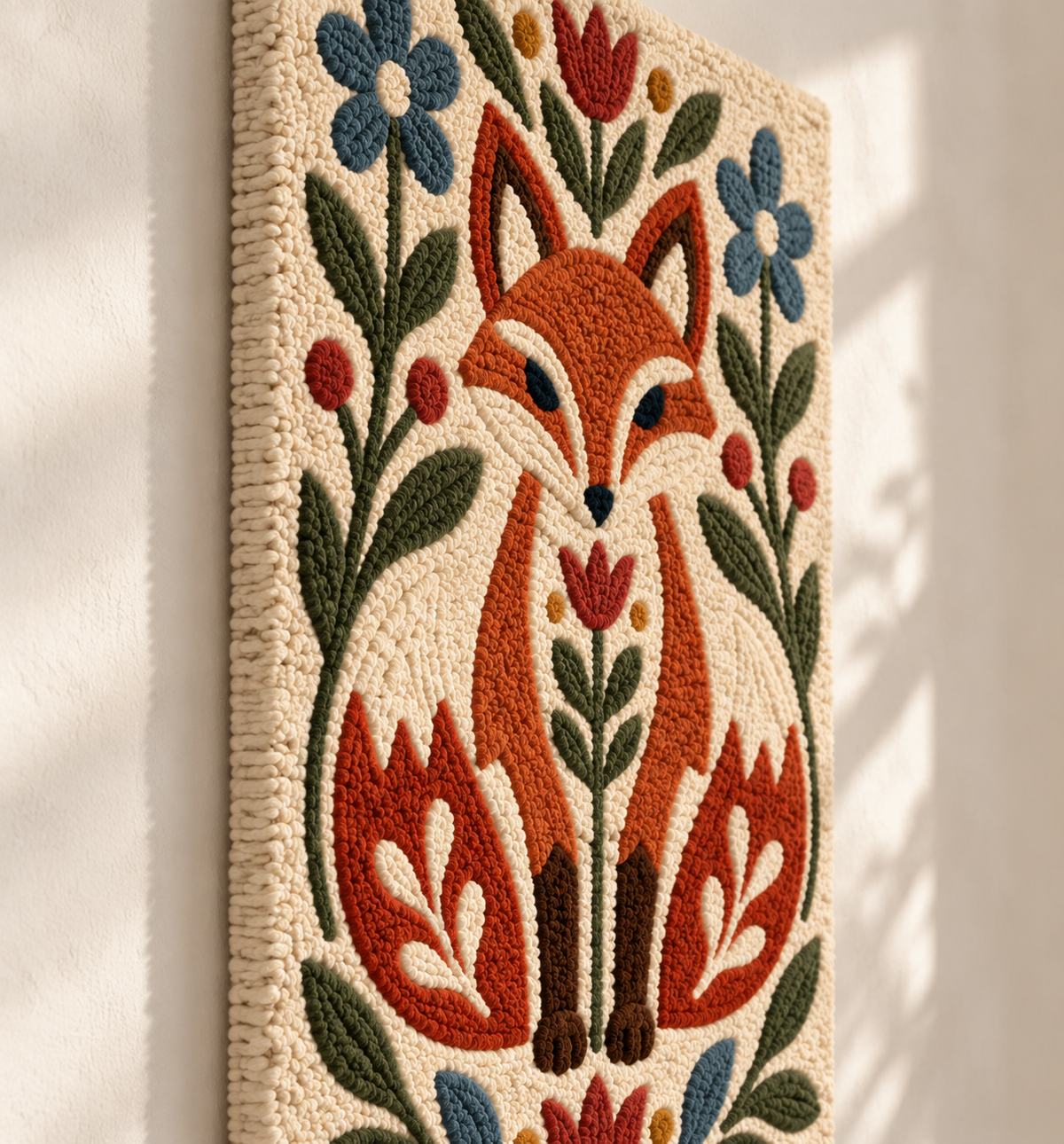 The Fox in the Folk Garden — angled relief view