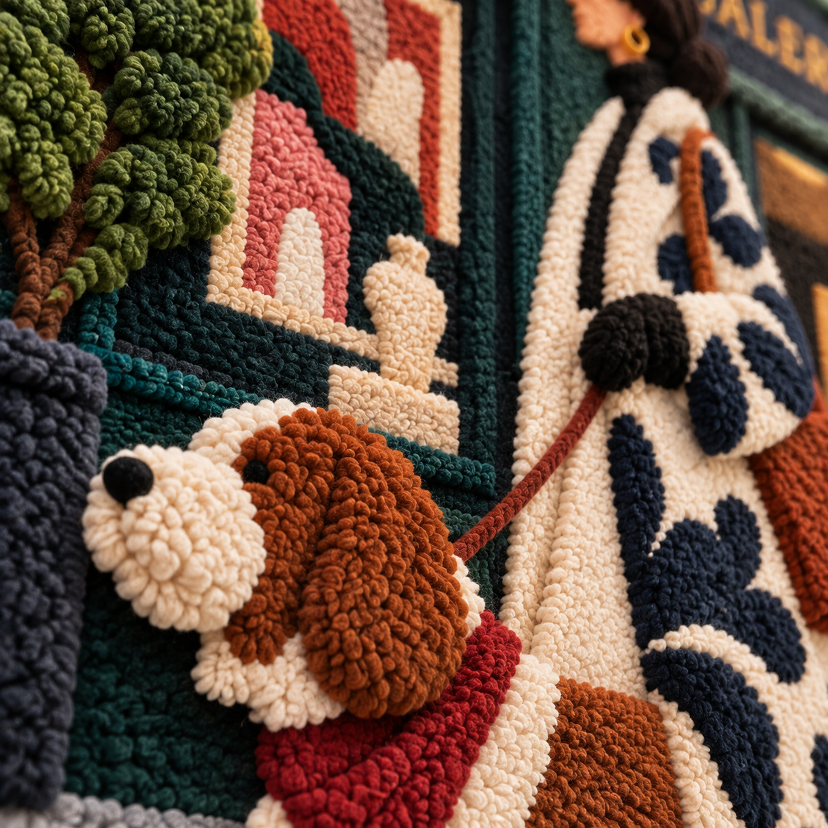 The Gallery Stroll — tufted wool texture detail