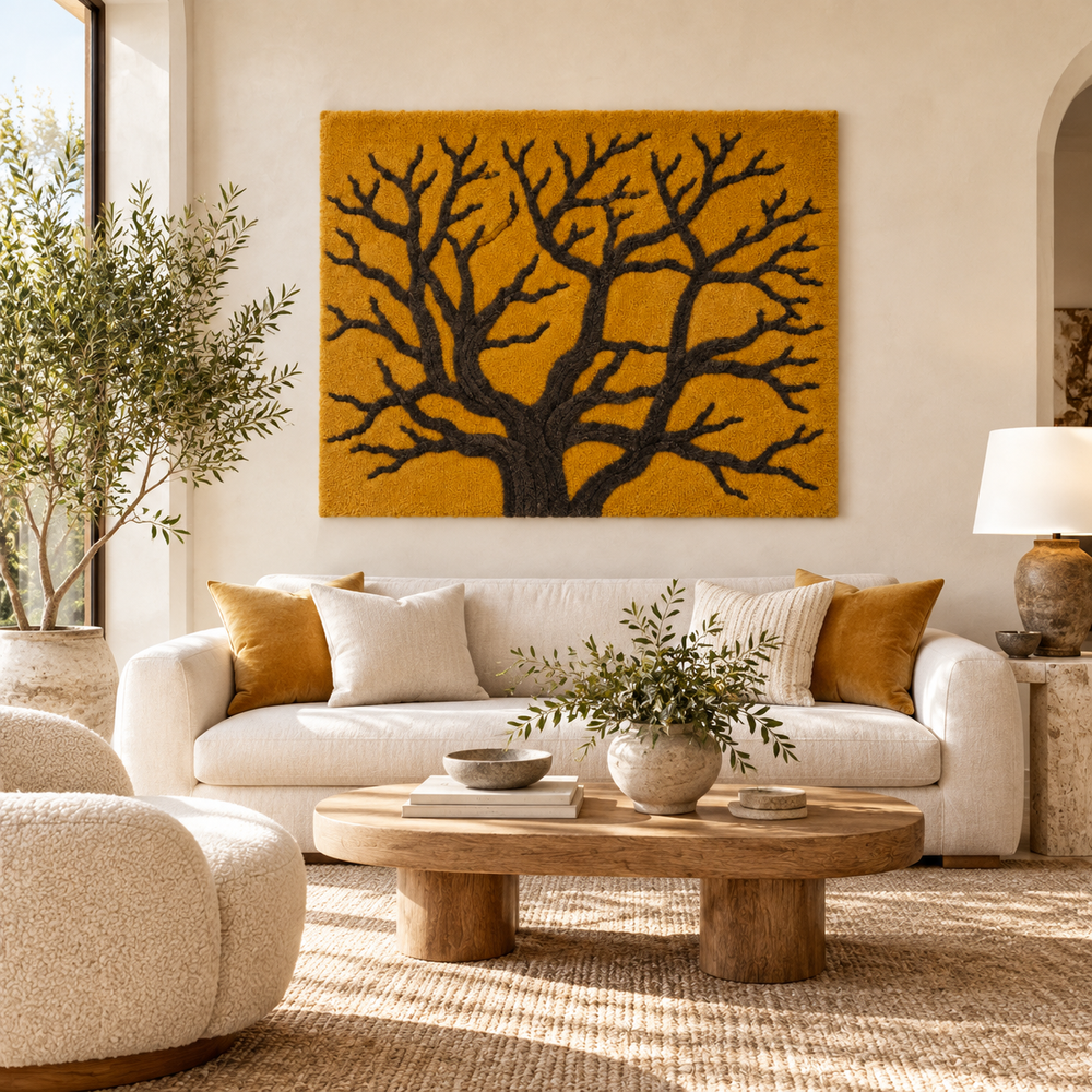 The Golden Branch Silhouette — front-facing room scene