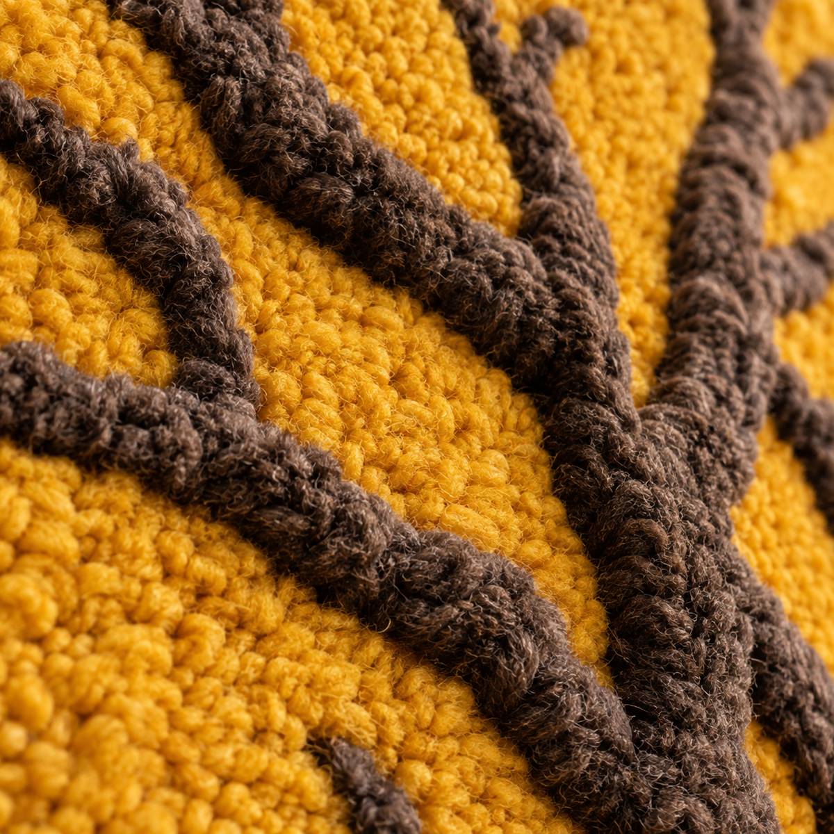 The Golden Branch Silhouette — tufted wool texture detail