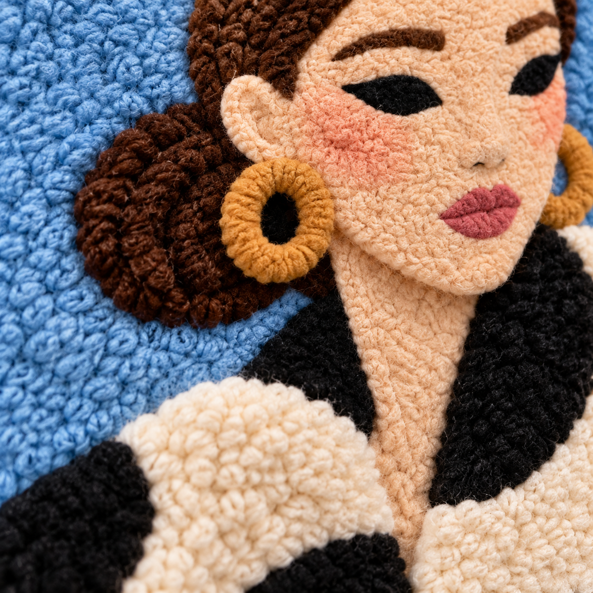 The Golden Handbag — tufted wool texture detail