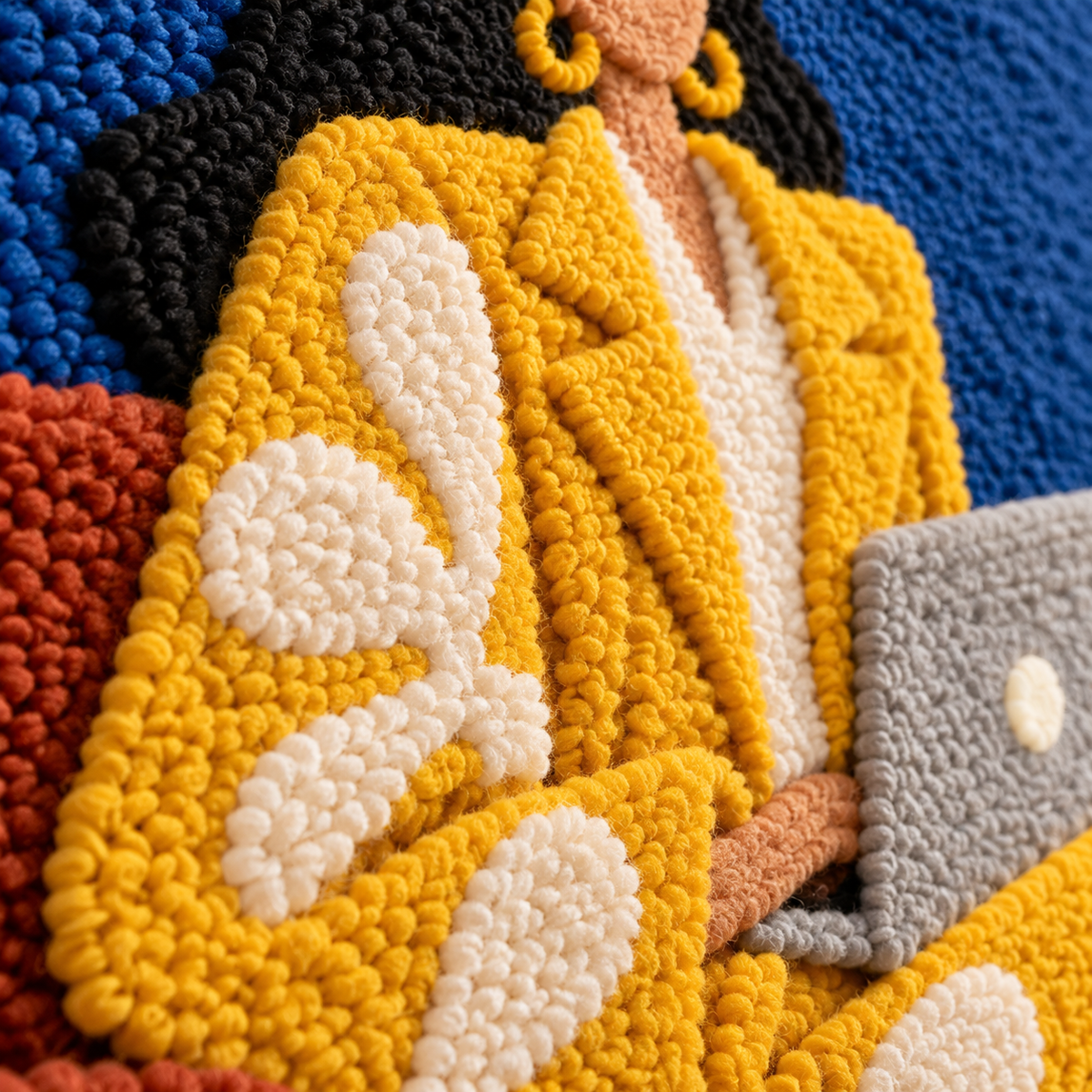 The Golden Workday — tufted wool texture detail