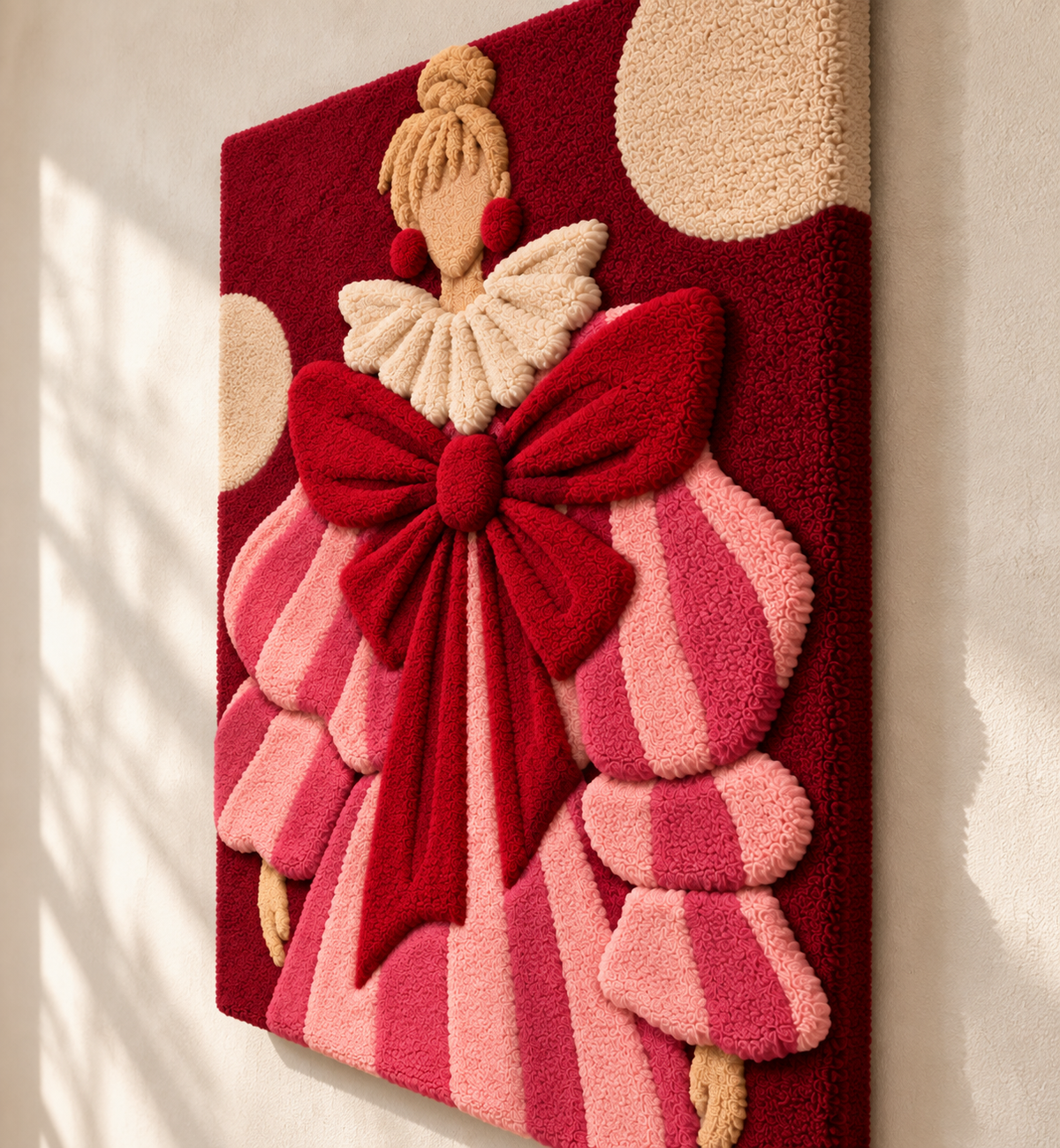 The Grand Raspberry Bow — angled relief view