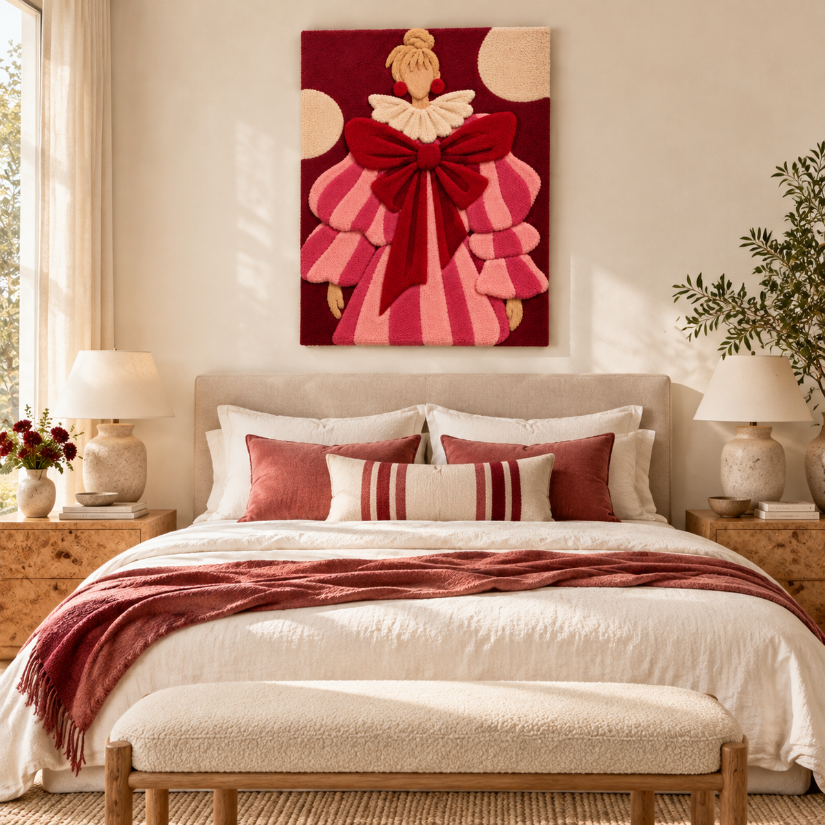 The Grand Raspberry Bow — room setting 1