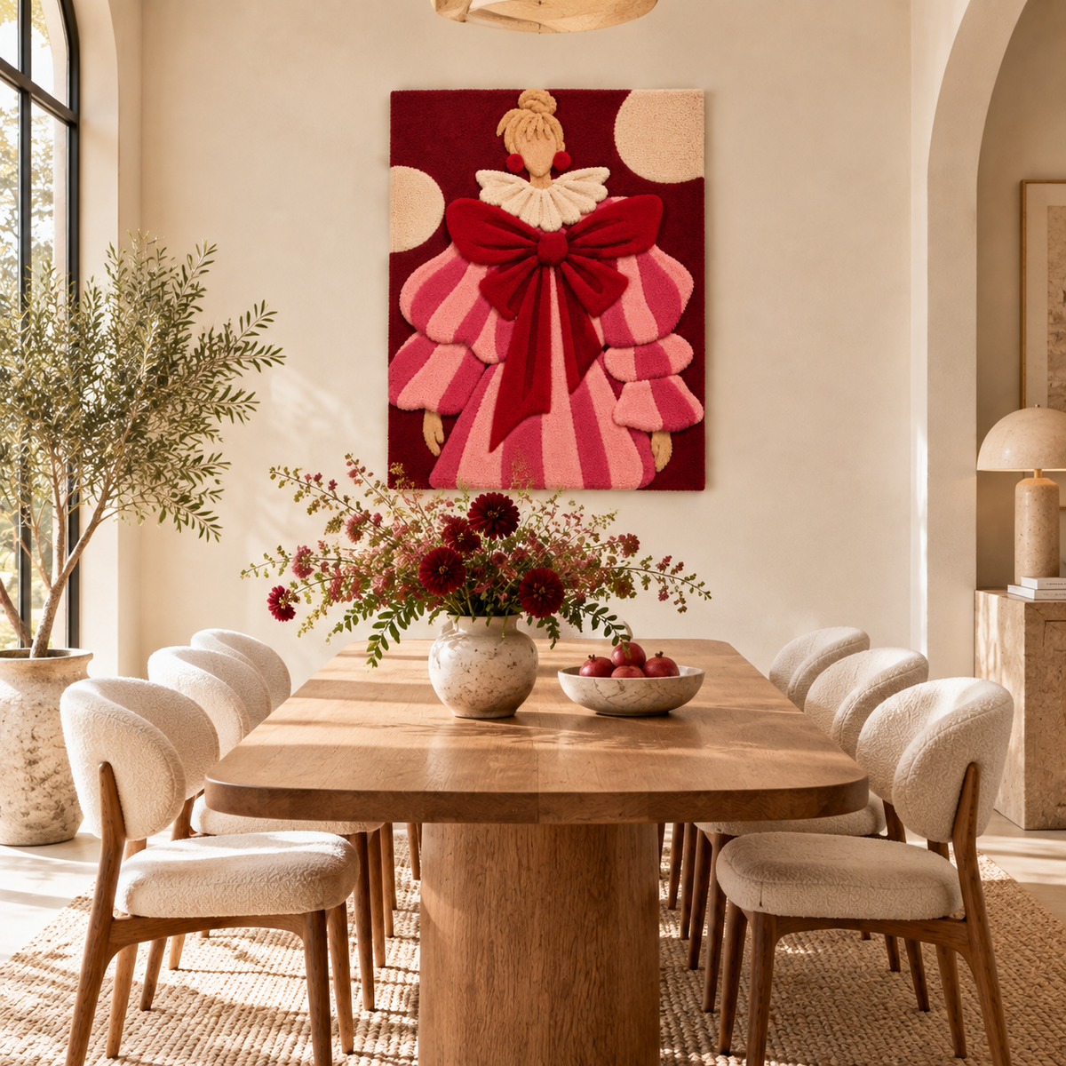 The Grand Raspberry Bow — room setting 2