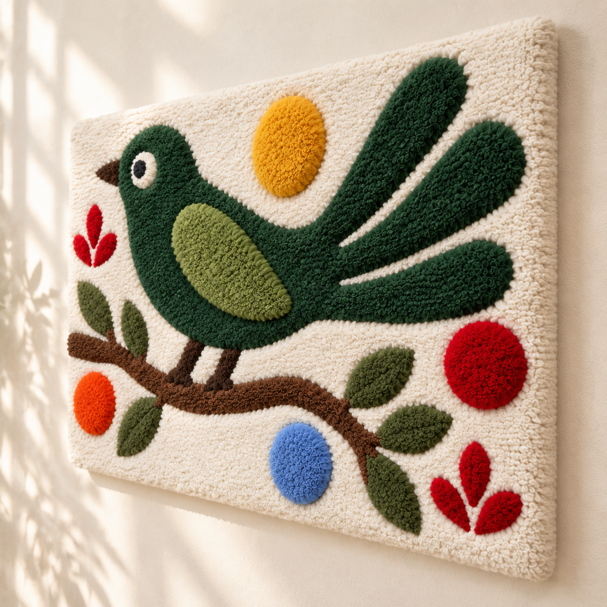 The Green Songbird Branch — angled relief view