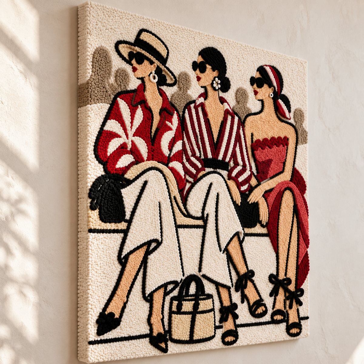 The Holiday Conversation — angled relief view