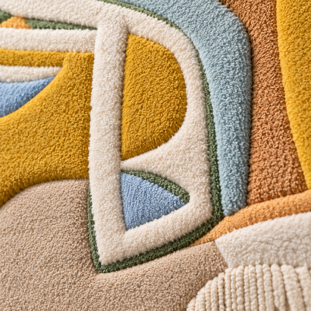 The Honeyed Curve — tufted wool texture detail