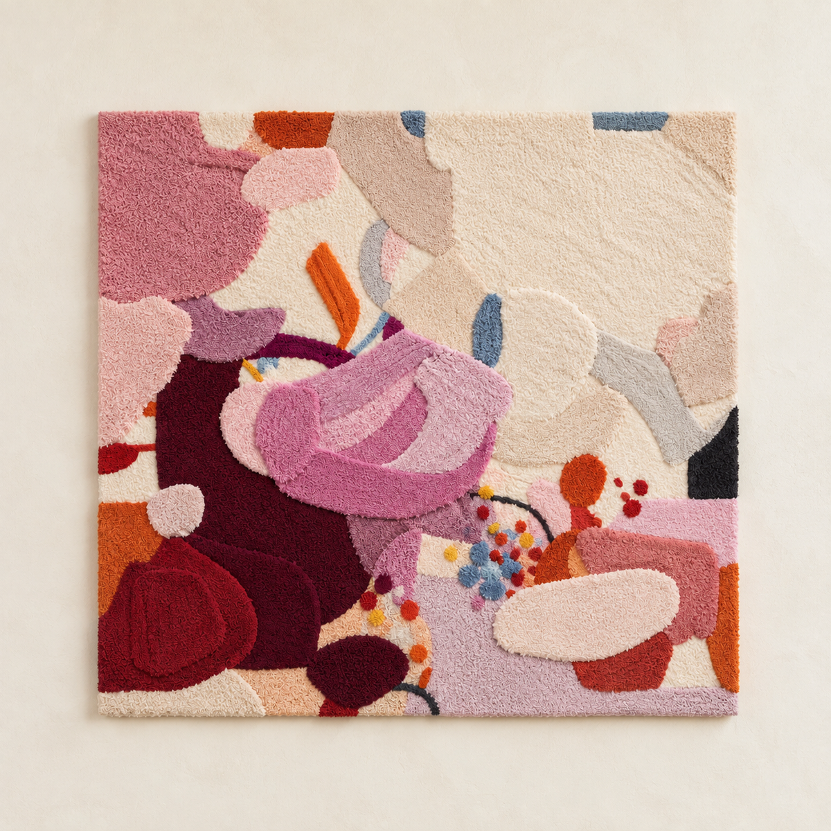 Hewn Earth Lilac Petal Collage wall art featuring a delicate arrangement of lilac petals on a light background.