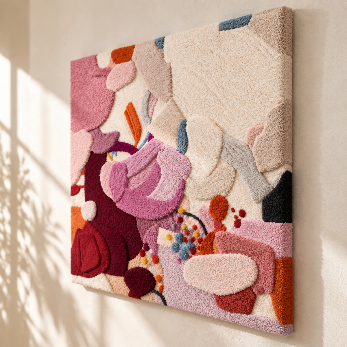 The Lilac Petal Collage — angled relief view