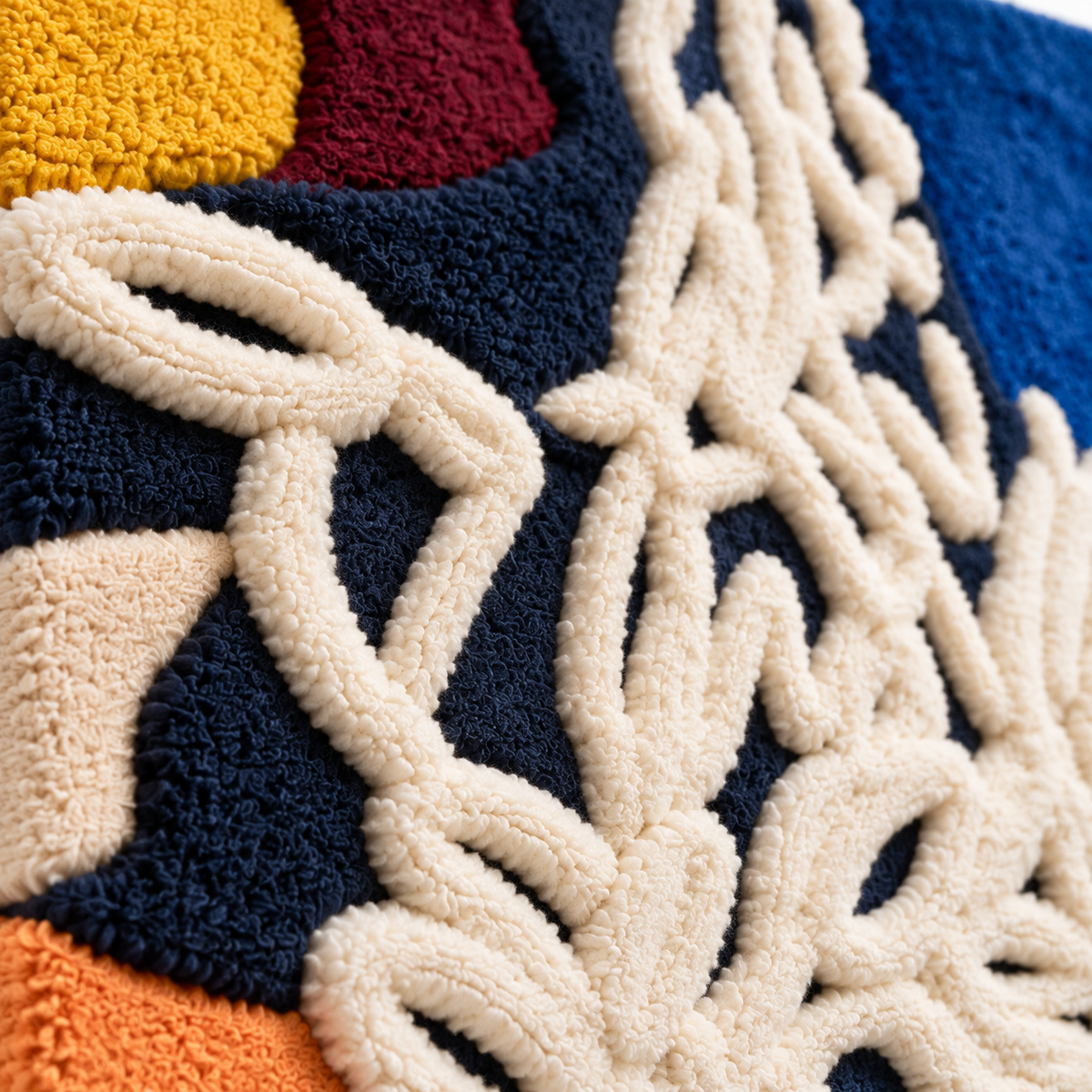 The Luminous Bouquet — tufted wool texture detail