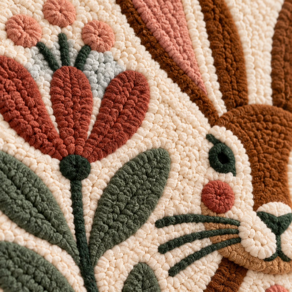 The Meadow Hare — tufted wool texture detail