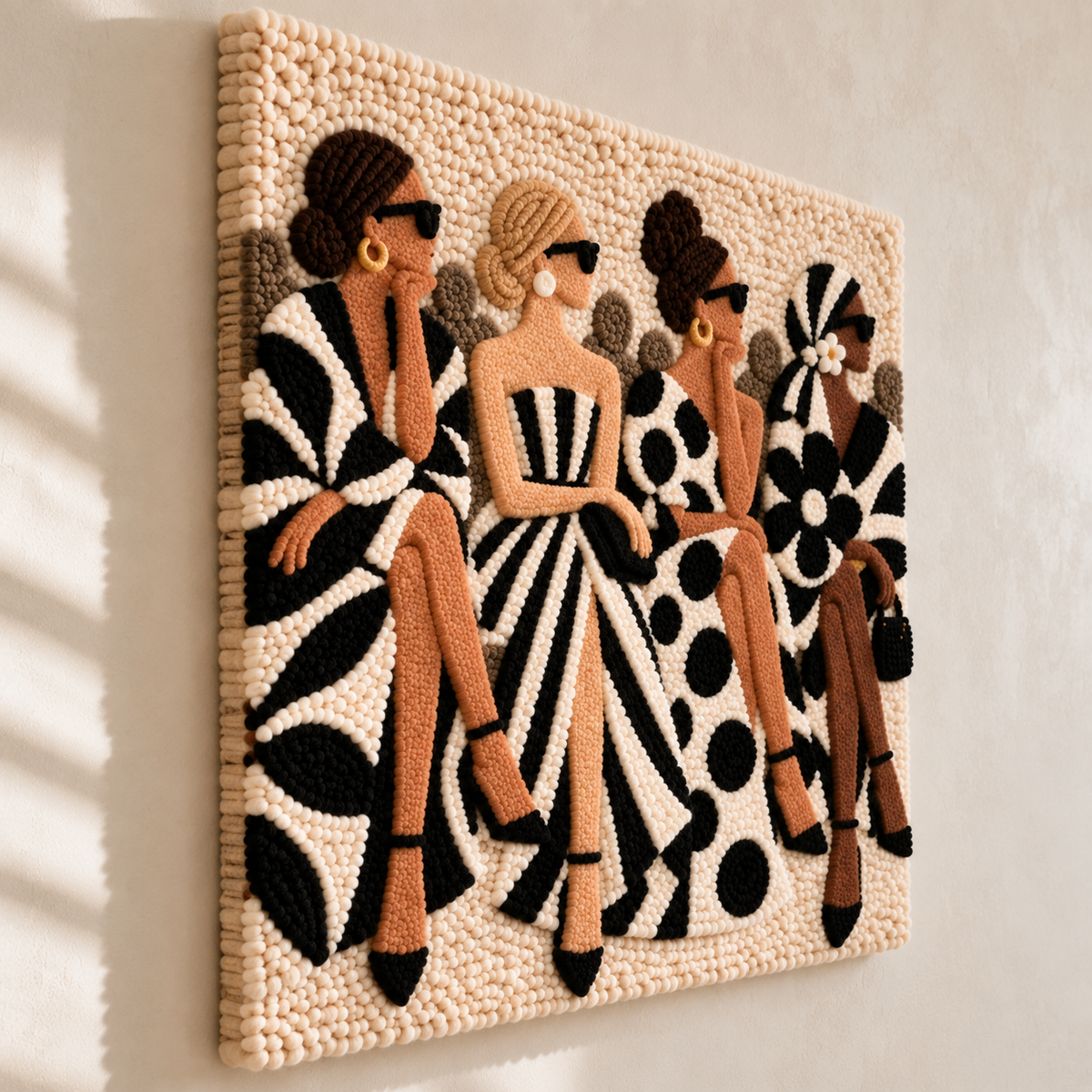 The Monochrome Fashion Circle — angled relief view