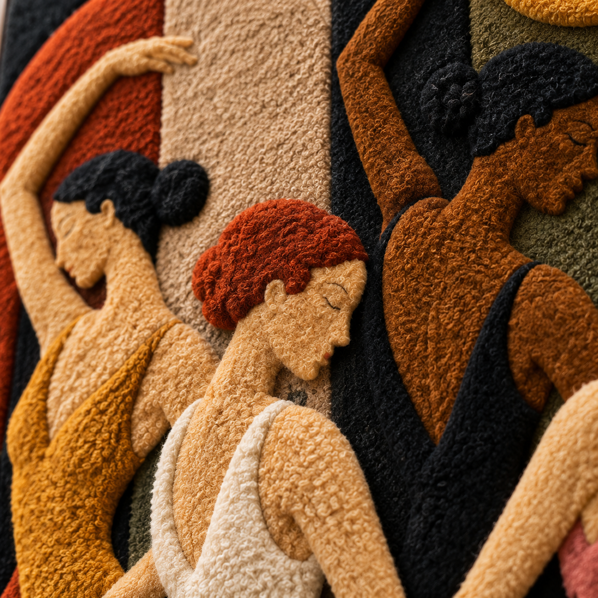 The Moonlit Dance Company — tufted wool texture detail
