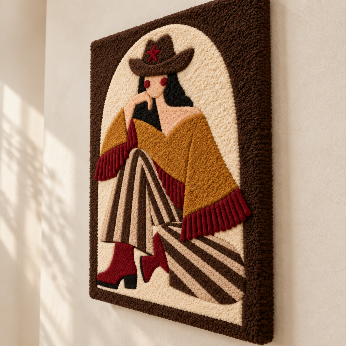 The Ochre Cowgirl — angled relief view
