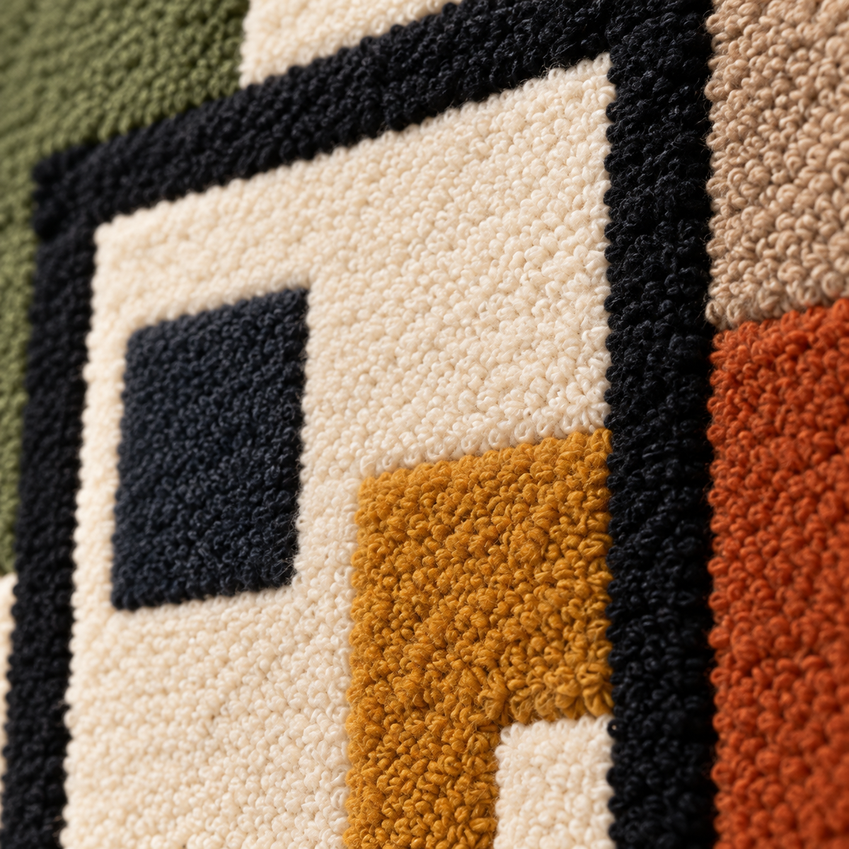The Ochre Window — tufted wool texture detail