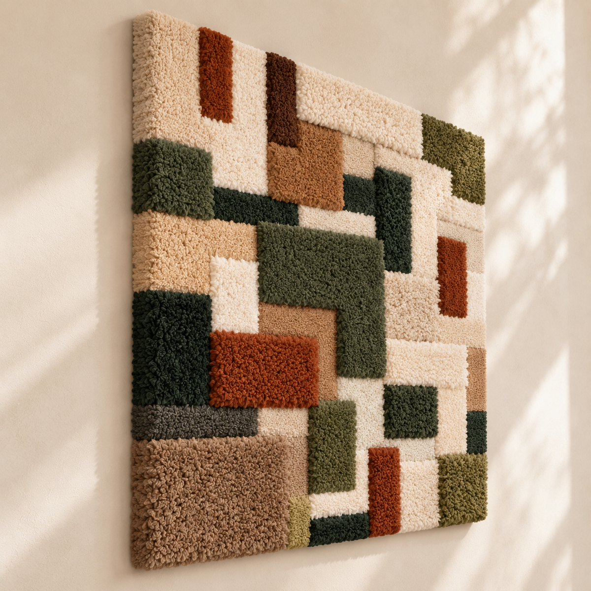 The Olive Courtyard Grid — angled relief view