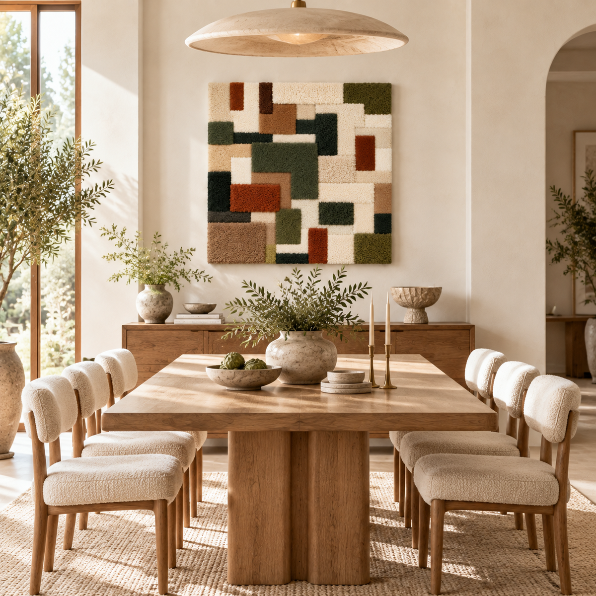 The Olive Courtyard Grid — room setting 1
