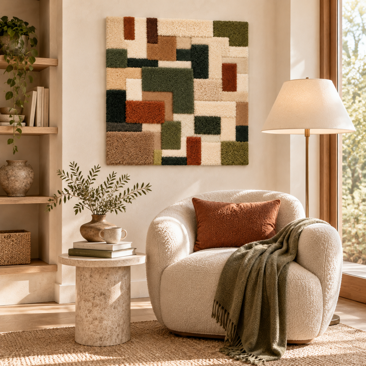 The Olive Courtyard Grid — room setting 2