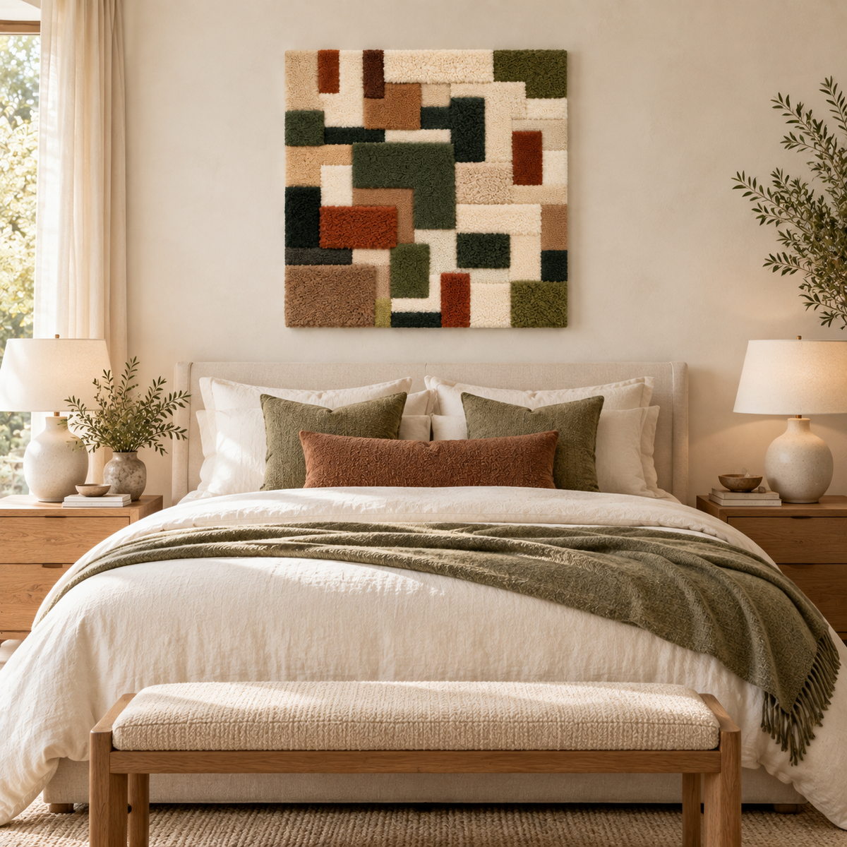 The Olive Courtyard Grid — room setting 3
