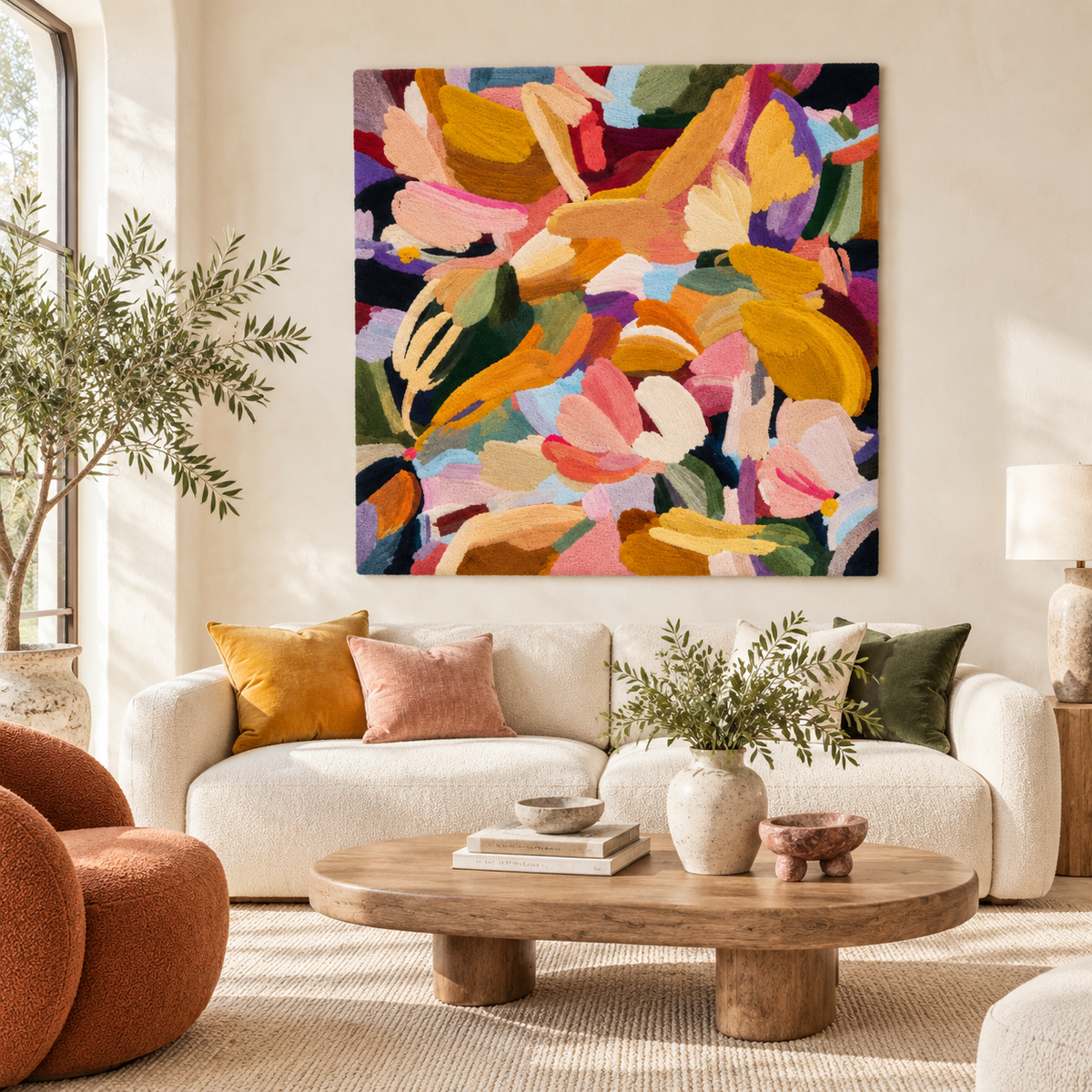 The Painted Petal Chorus — front-facing room scene