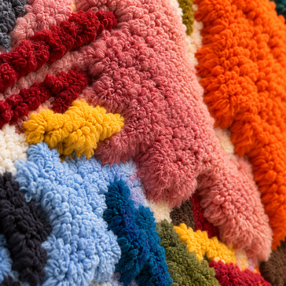 The Painter's Bright Afternoon — tufted wool texture detail