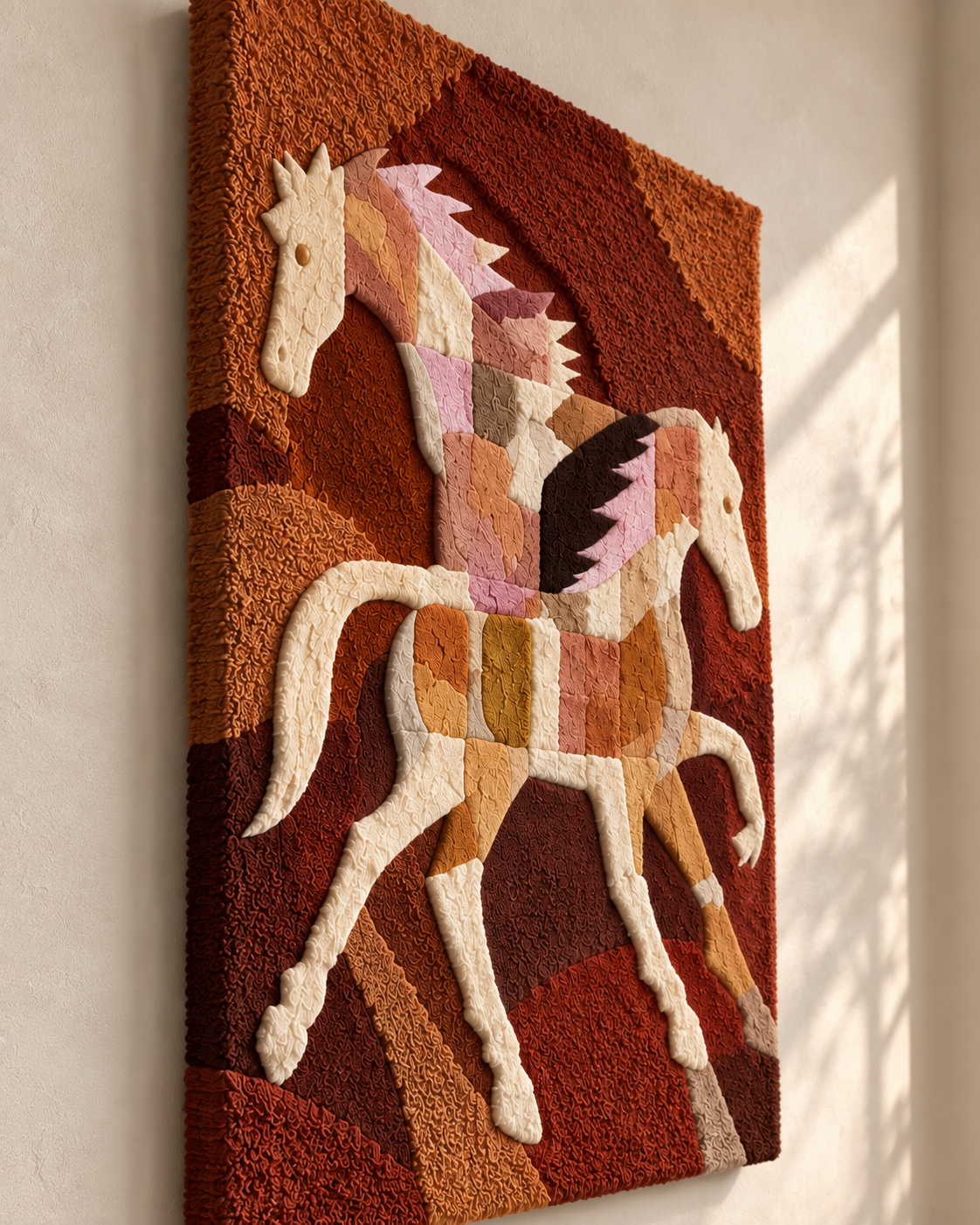 The Patchwork Pair — angled relief view