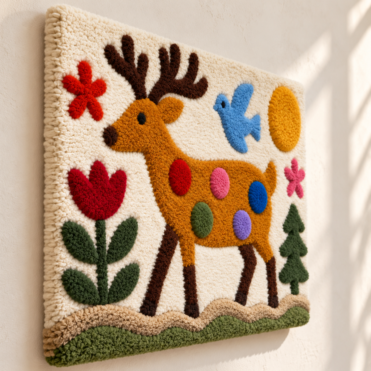 The Polka Dot Deer Garden — angled relief view