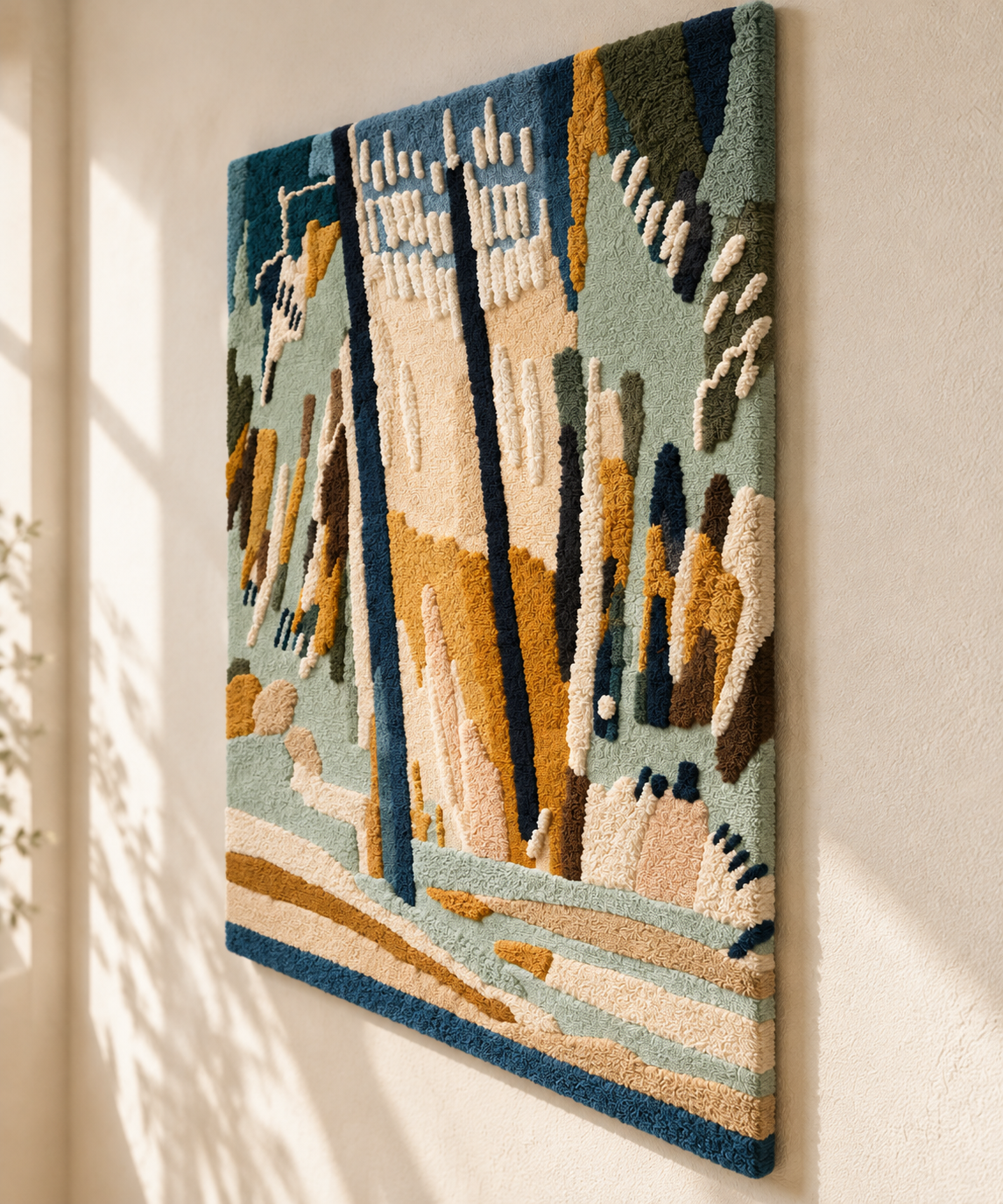 The Quiet Birch Path — angled relief view