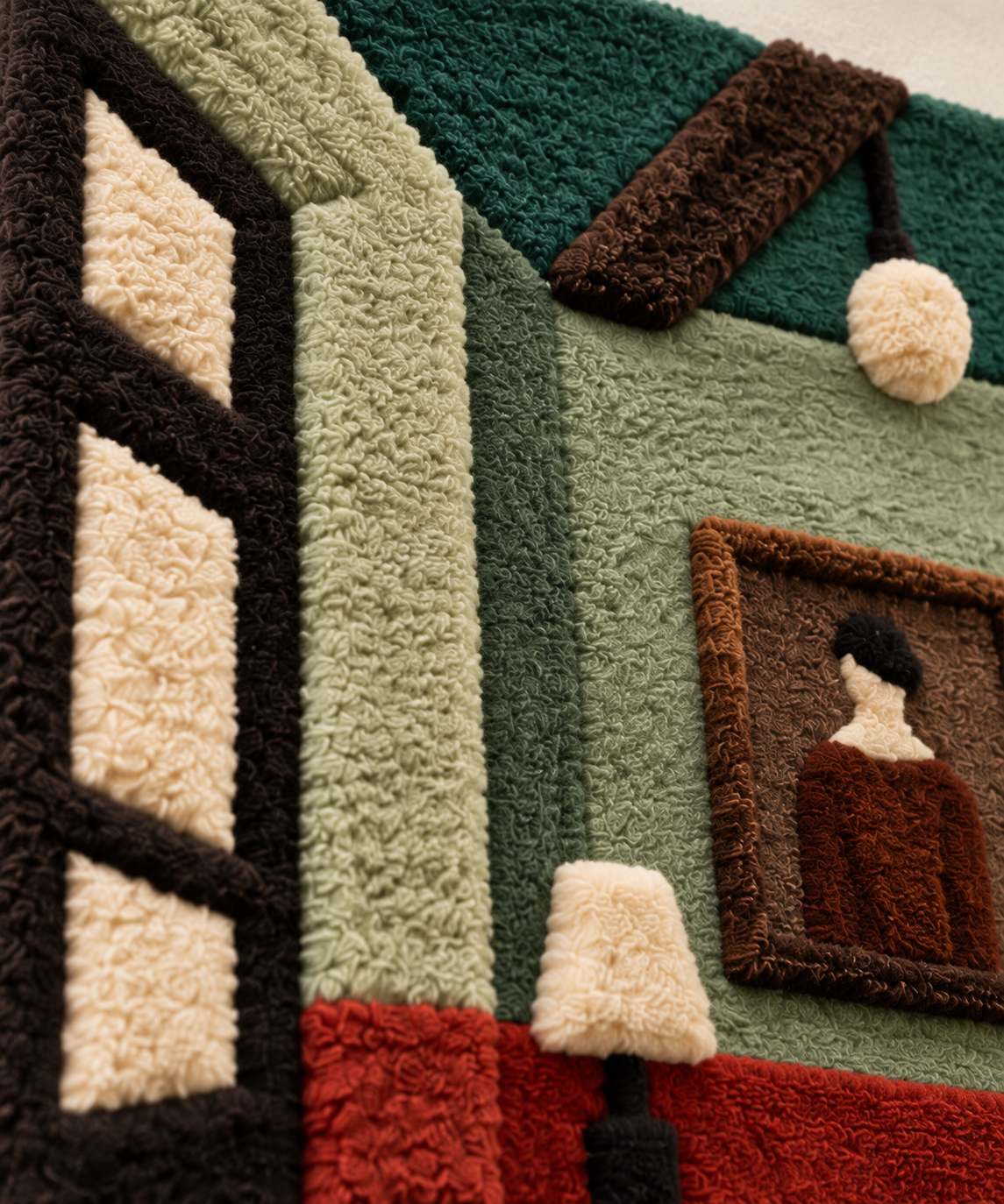 The Quiet Green Parlour — tufted wool texture detail